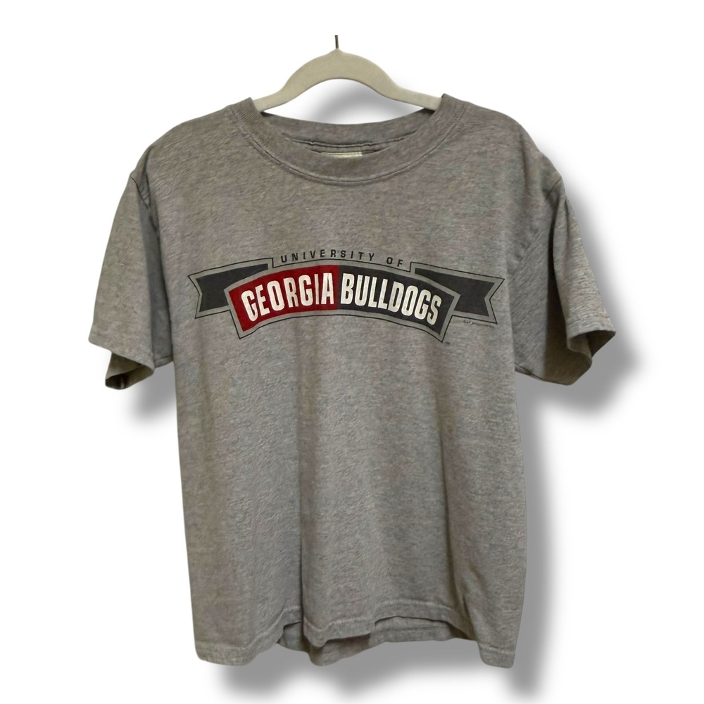 Lee Sport University of‎ Georgia Bulldogs Kids Heather Gray Graphic T-Shirt 7/8